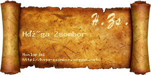 Hága Zsombor névjegykártya